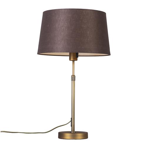Stolní lampa bronzová s hnědým stínítkem 35 cm nastavitelná - Parte