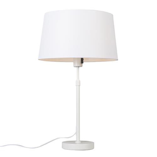 Stolní lampa bílá sstínítkem bílým 35 cm nastavitelná - Parte