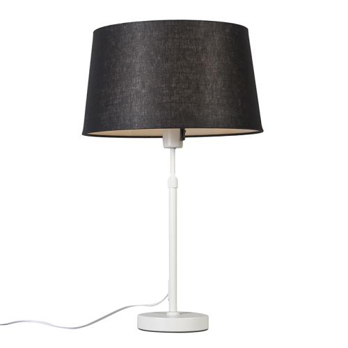 Stolní lampa bílá s černým stínítkem 35 cm nastavitelná - Parte