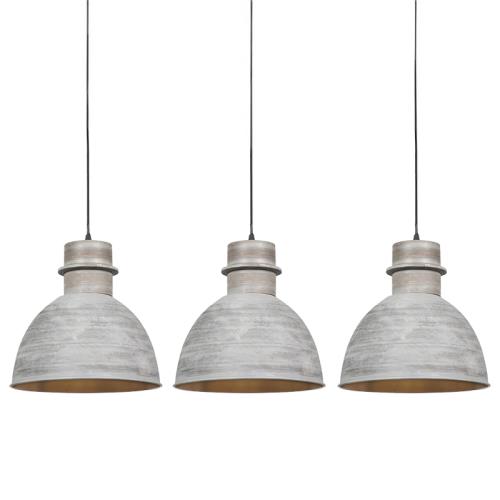 Sada 3 rustikálních závěsných lamp šedých - Dory