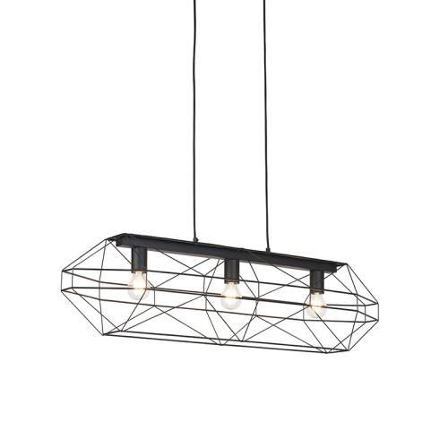 Průmyslové závěsné svítidlo černé 3-světlo - Carcass