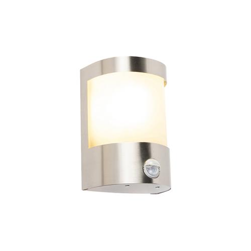 Moderní venkovní nástěnné svítidlo z nerezové oceli s pohybovým senzorem IP44 - Mira