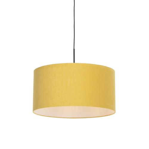 Moderní závěsné svítidlo černé sstínítkem 50 cm žluté - Combi 1