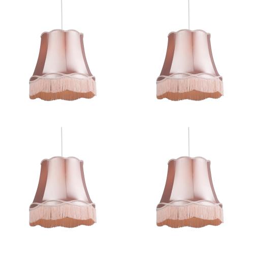 Sada 4 retro závěsných lamp růžových 45 cm - Granny
