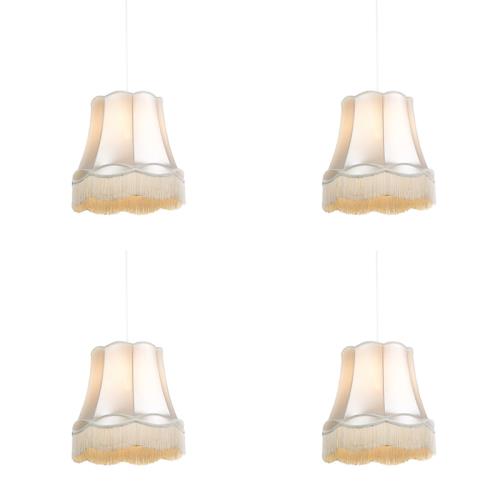 Sada 4 retro závěsných lamp krémová 45 cm - Granny