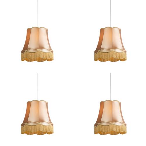 Sada 4 retro závěsných lamp zlatých 45 cm - Granny
