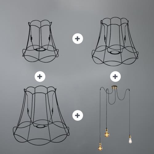 Retro závěsné svítidlo černé - Granny Frame 3