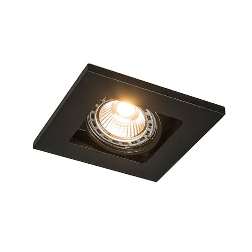 Sada 10 zapuštěných bodových světel černých čtvercových - Qure