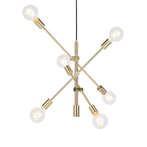 Art Deco závěsné svítidlo mosazné 6-světlo - Sydney