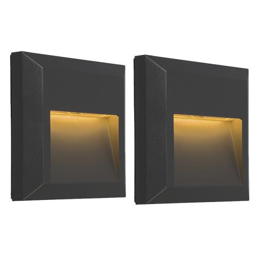 Sada 2 moderních nástěnných svítidel tmavě šedá vč. LED - Gem 2