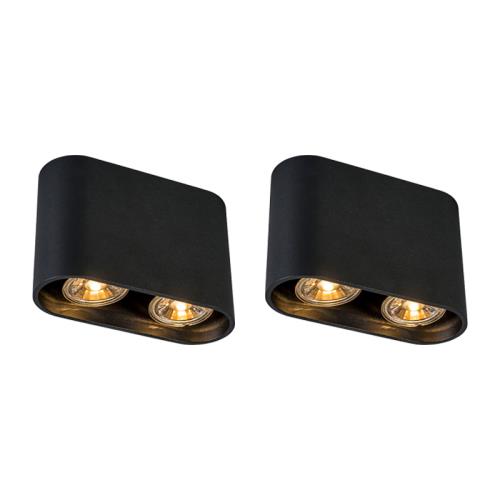 Sada 2 moderních bodových světel černých - Ronda Duo