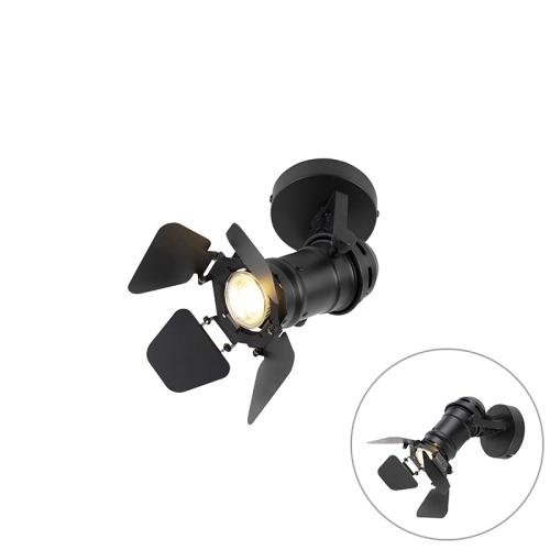 Průmyslové studiové bodové světlo černé GU10 s klapkami - Movie