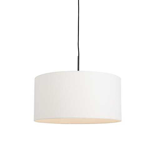 Moderní závěsné svítidlo černé s bílým stínidlem 50 cm - Combi 1