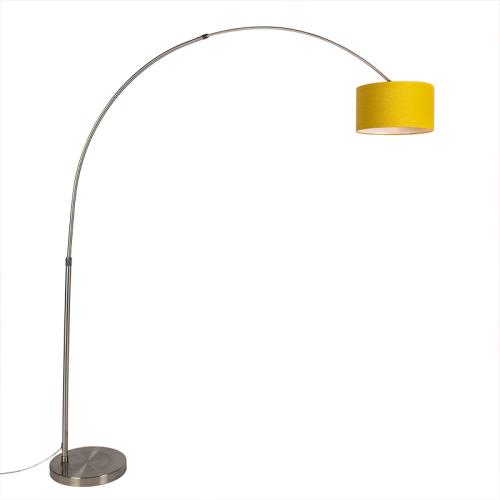 Ocelová oblouková lampa sžlutým stínítkem 35/35/20 - XXL