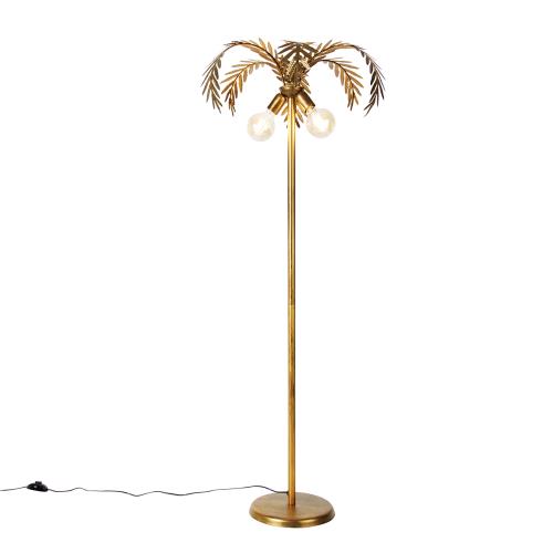 Vintage stojací lampa zlatá 156 cm 2-světlo - Botanica