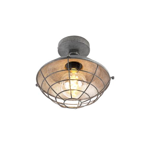 Průmyslové stropní svítidlo starožitné stříbrné 25,5 cm - Course