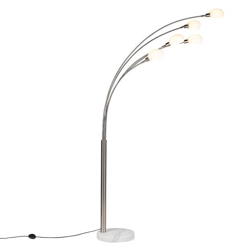 Designová stojací lampa ocelová 5-světlo - Sixties Marmo