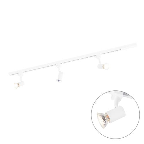 Moderní kolejnicový systém s 3 reflektory 1-fázový bílý - Jeany