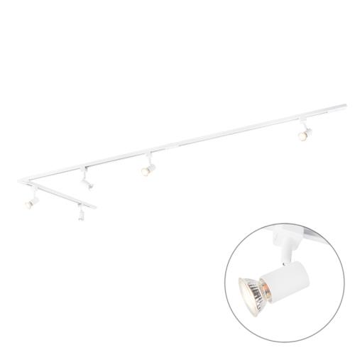 Moderní kolejnicový systém s 5 reflektory 1-fázový bílý - Jeany