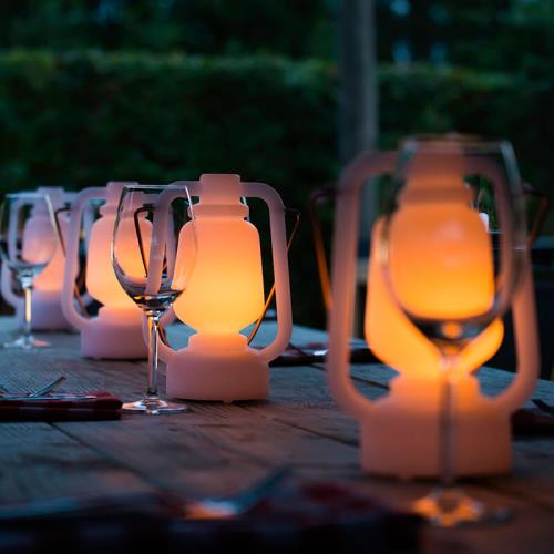 Stolní lampa bílá efekt plamene 22 cm - Storm Mini