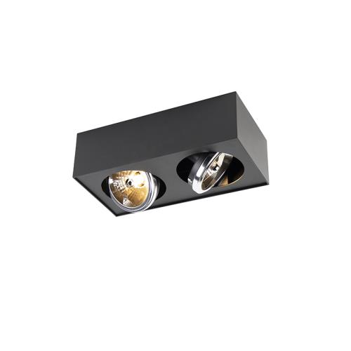 Čtvercové bodové světlo černé 2-světlo - Kaya