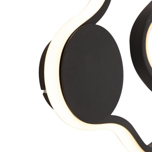 Moderní nástěnné svítidlo černé vč. LED - Plomp