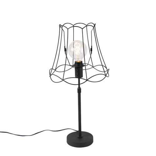 Stolní lampa černá s rámem Granny 30 cm nastavitelná - Parte