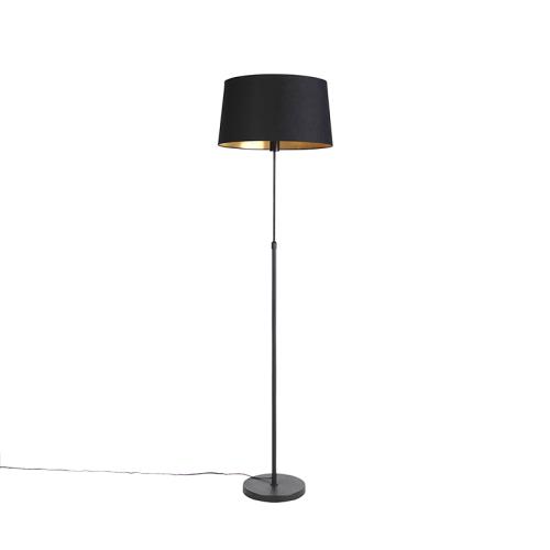 Stojací lampa černá s černým stínítkem 45 cm nastavitelná - Parte