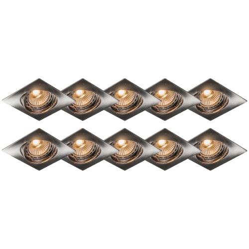 Moderní zapuštěné bodové světlo ocelové naklápěcí sada 10 - Edu