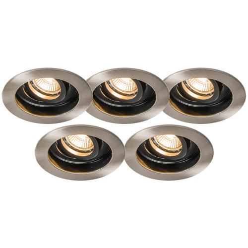 Zapuštěné bodové světlo Rondoo ocel sada 5