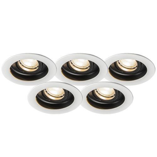 Moderní zapuštěné bodové světlo bílé ocelové sada 5 - Rondoo