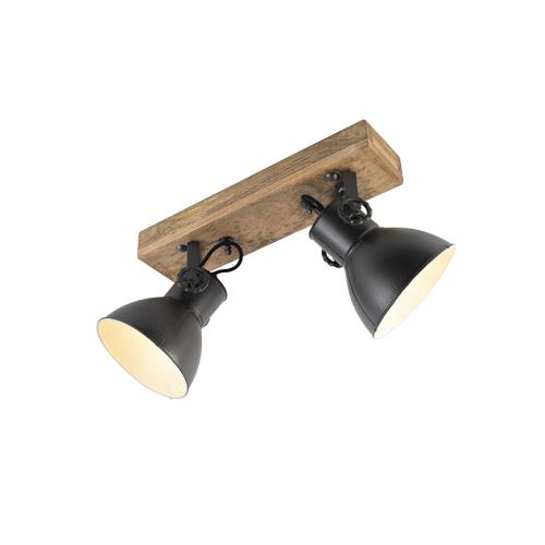 Průmyslové bodové světlo tmavě šedé s mangovníkem 2-světlo - Mangoes