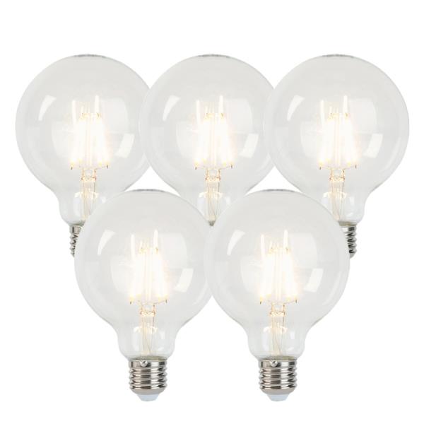 Sada 5 stmívatelných LED žárovek E27 G95 5W 470lm 2700K