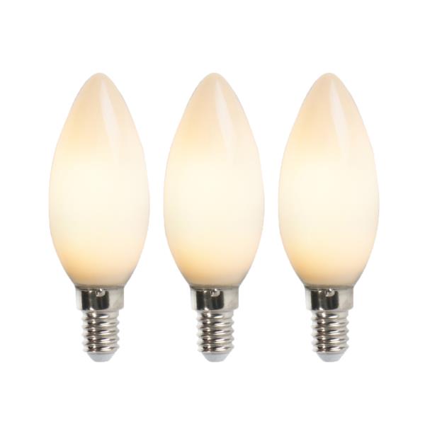 Sada 3 LED svíček E14 B35 Opal 2W 180lm 2350K