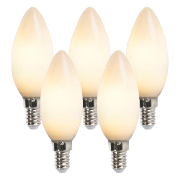 Sada 5 LED svíček E14 B35 2W 180lm 2350K