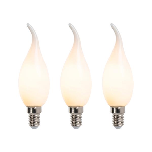 Sada 3 E14 stmívatelných LED filamentových žárovek F35 matných 3W