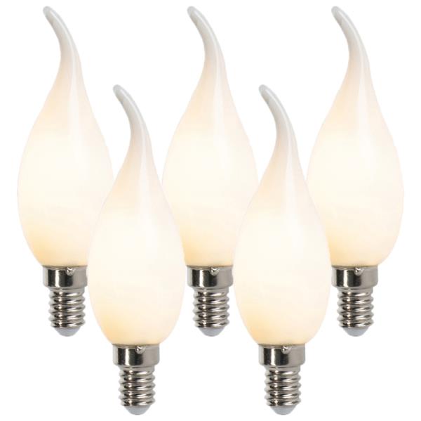 Sada 5 E14 stmívatelných LED filamentových svíček F35 matných 3W