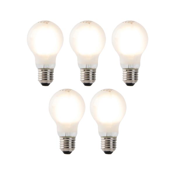 Sada 5 LED žárovek E27 Filament A60 matné sklo 4W 450lm 2700K