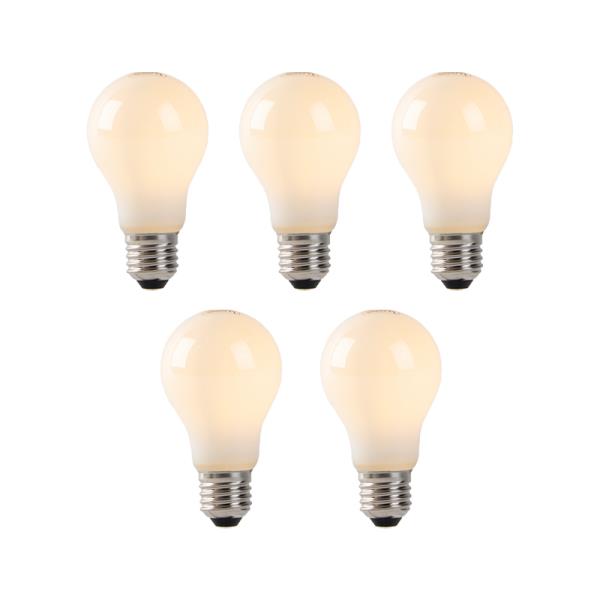 Sada 5 LED žárovek s opálovým sklem E27 1W 80lm 2200K