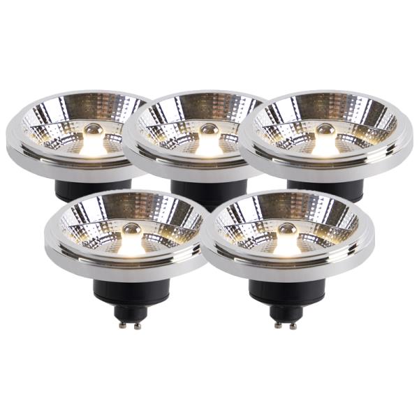 Sada 5 LED žárovek GU10 AR111 11W 820lm 3000K