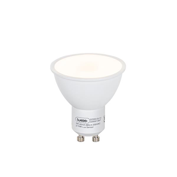 LED žárovka GU10 se senzorem soumraku 5W 380lm 2700K