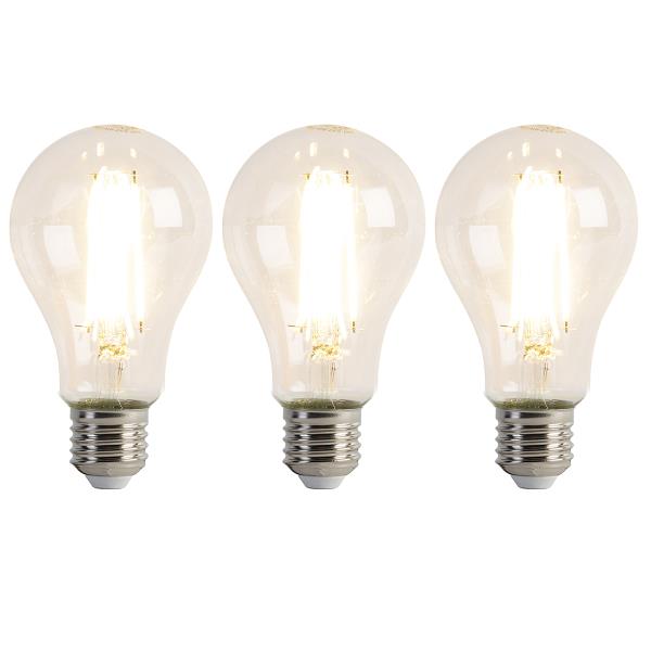 Sada 3 LED žárovek E27 A67 čiré 8W 1055 lm 2700K