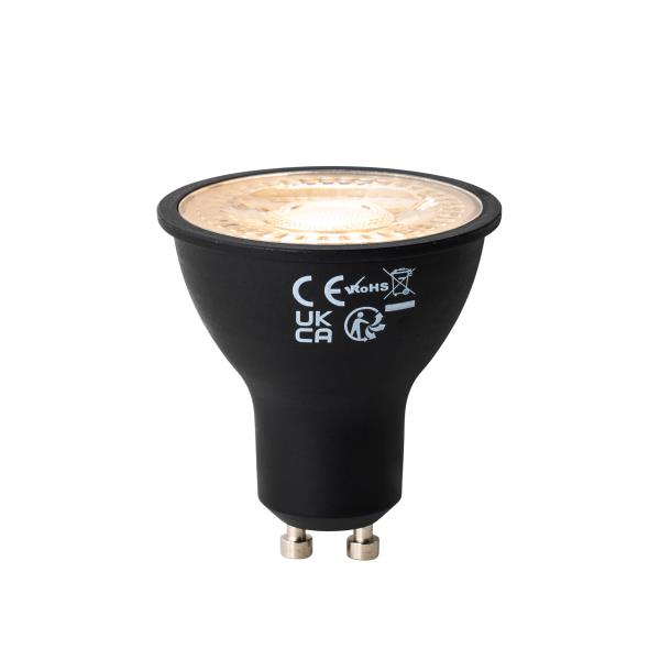 Stmívatelná LED žárovka GU10 s 3stupňovým stmíváním, černá, 6W, 430lm, 2000-6000K