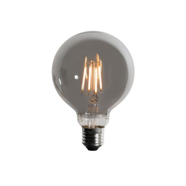 E27 3-stupňová stmívatelná LED žárovka kouřová G95 4W 200 lm 1900K