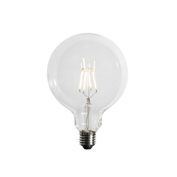 LED žárovka E27 střemi stupni stmívání, spirálovým vláknem G125, 4W, 450lm, 3000K