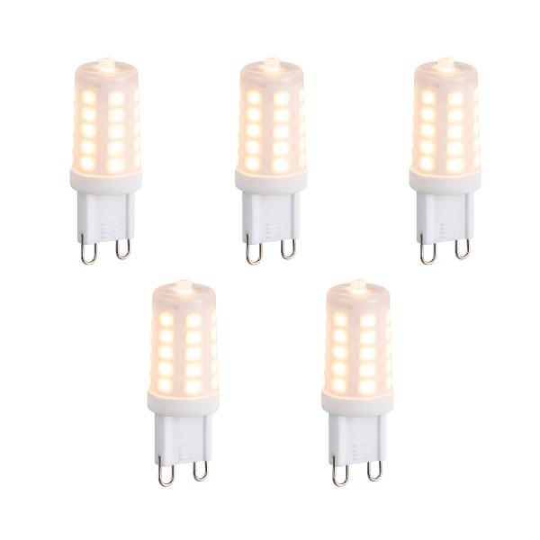 Sada 5 stmívatelných LED žárovek G9 opál 3W 250lm 2200K