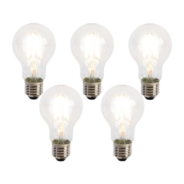 Sada 5 LED vláknových žárovek E27 A60 senzor soumraku 4W 470lm 2700K