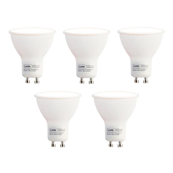 Sada 5 LED žárovek GU10 8,5W 950lm 3000K