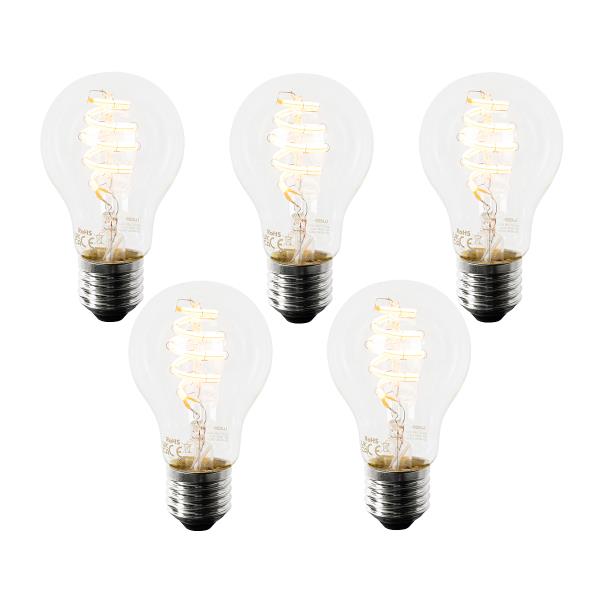 Sada 5 chytrých LED žárovek E27 A60 4,9 W 380 lm 2700 K