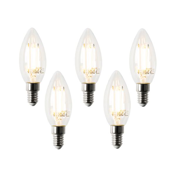 Sada 5 chytrých LED žárovek E14 B35 4,5W 470 lm 2700K
